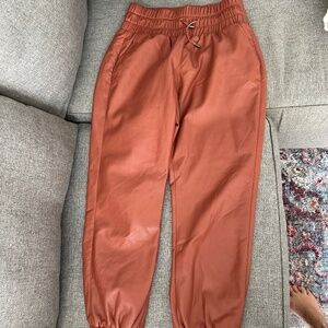 Joie rust faux leather  joggers size M